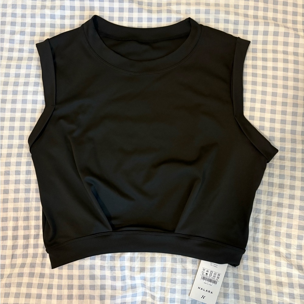HALARA Black Sleeveless Crop Top